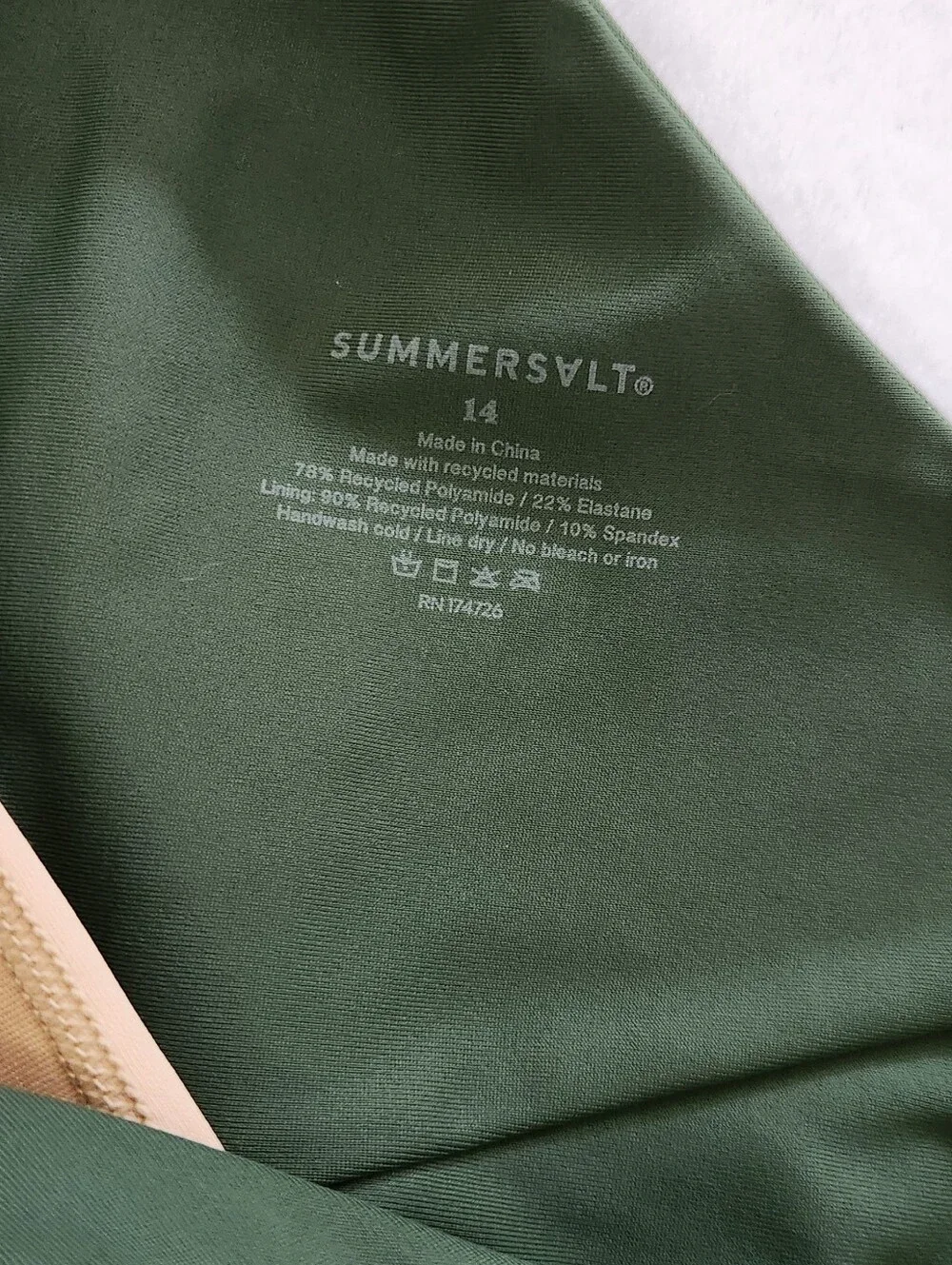 Summersalt‎ The Bow-Shoulder Ruched Sidestroke Swimsuit